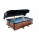 Бассейн Exit Wood 220x150х65 см с фильтром-насосом и тентом