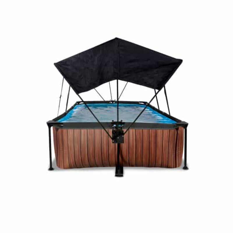 Бассейн Exit Wood 220x150х65 см с фильтром-насосом и тентом