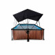 Бассейн Exit Wood 220x150х65 см с фильтром-насосом и тентом