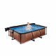 Бассейн Exit Wood 220x150х65 см с фильтром-насосом и тентом