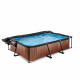 Бассейн Exit Wood 300x200х65 см с фильтром-насосом, куполом и тентом