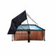 Бассейн Exit Wood 220x150х65 см с фильтром-насосом и тентом