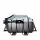 Басейн Exit Black 400x200х122 см з пісочним фільтром-насосом, куполом, драбинкою і тепловим насосом