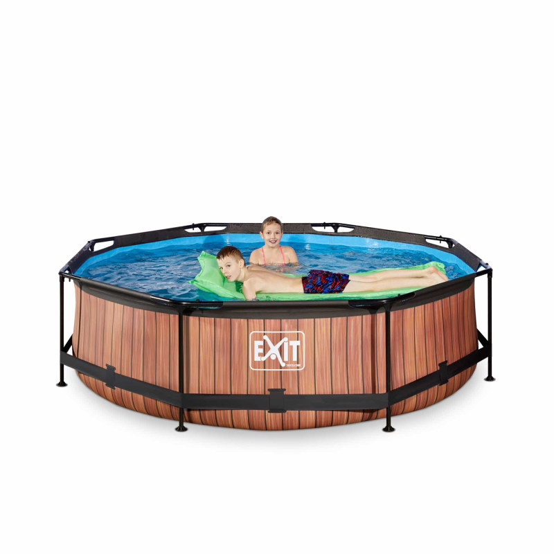 Каркасный бассейн Exit Wood 300x76 см с картриджным фильтром-насосом