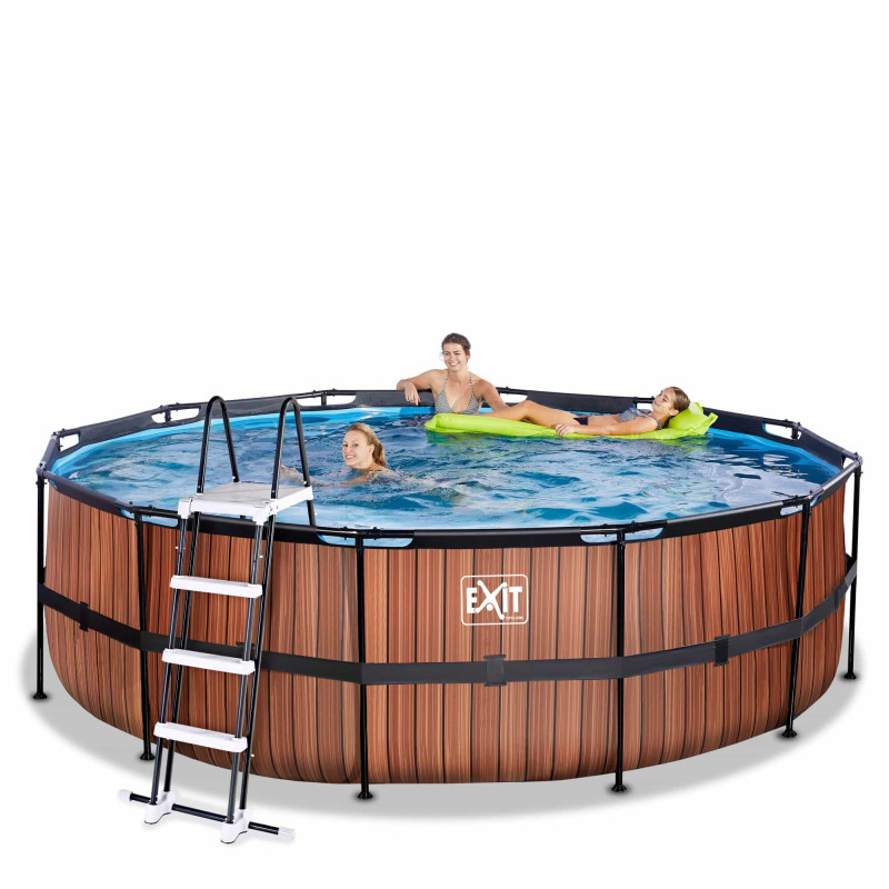 Каркасний басейн Exit Wood 450x122 см з картріджним фільтром-насосом і драбинкою