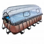 Бассейн Exit Wood 540x250х122 см с фильтром-насосом, куполом и лестницей