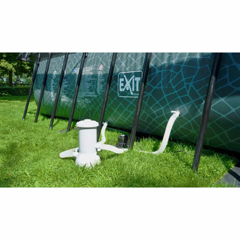 Каркасный бассейн Exit Wood 540x250х122 см с картриджным фильтром-насосом, куполом и лестницей