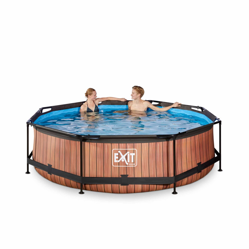 Каркасный бассейн Exit Wood 300x76 см с картриджным фильтром-насосом