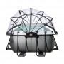 Басейн Exit Black 400x200х122 см з пісочним фільтром-насосом, куполом, драбинкою і тепловим насосом