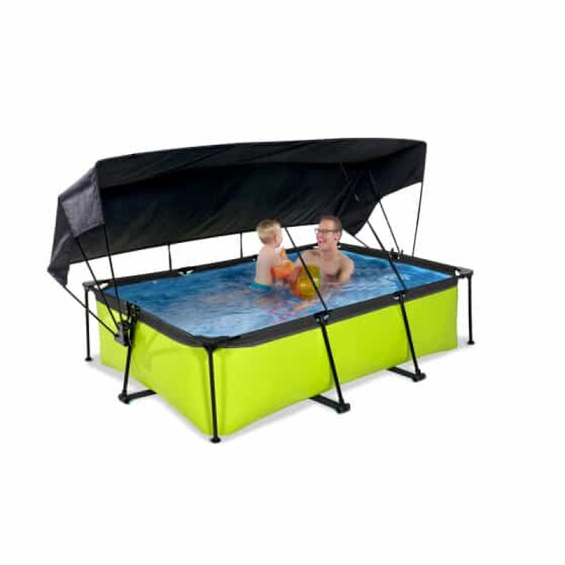 Бассейн Exit Lime 220x150х65 см с фильтром-насосом и тентом