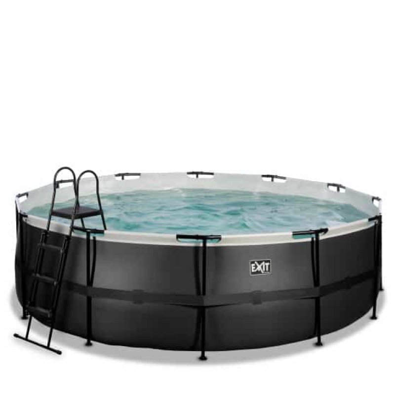 Бассейн Exit Black 450x122 см с фильтром-насосом и лестницей