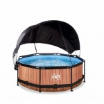 Бассейн Exit Wood 244x76 см с фильтром-насосом и тентом