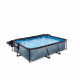 Бассейн Exit Stone 220x150х65 см с фильтром-насосом, куполом и тентом