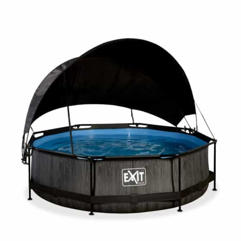 Бассейн Exit Black 300x76 см с фильтром-насосом и тентом
