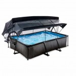Басейн Exit Black 300x200х65 см з фільтром-насосом, куполом і тентом