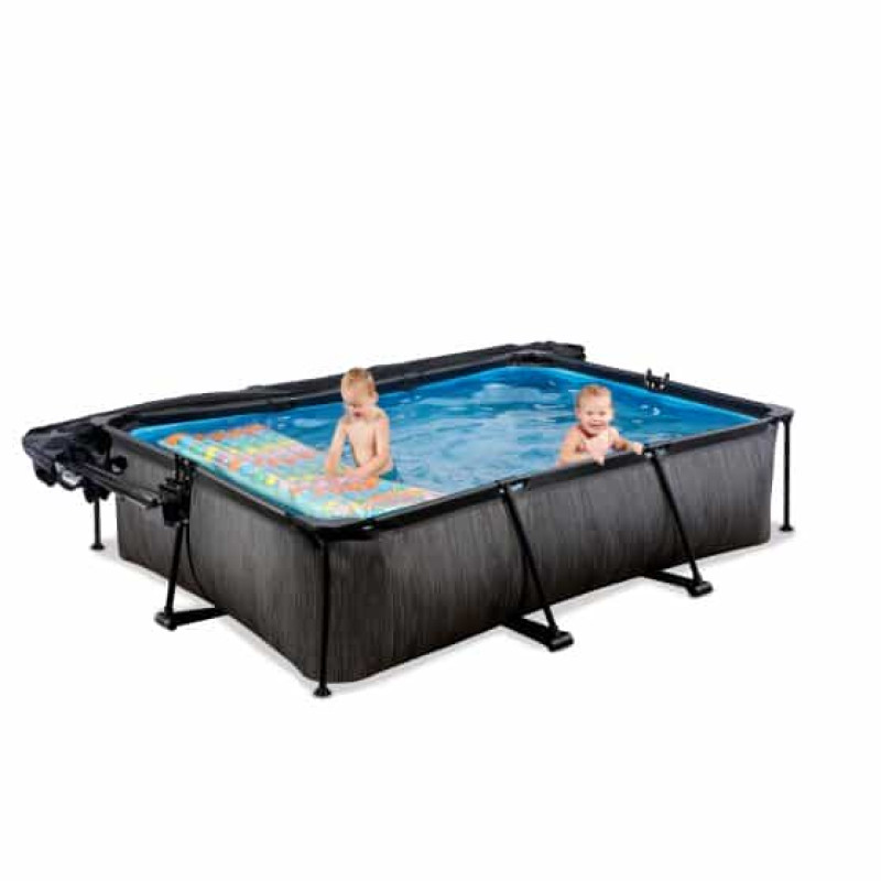 Басейн Exit Black 300x200х65 см з фільтром-насосом, куполом і тентом
