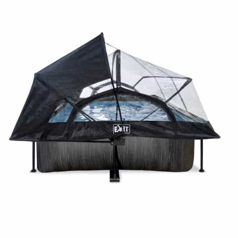 Басейн Exit Black 300x200х65 см з фільтром-насосом, куполом і тентом