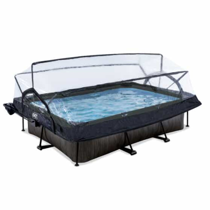 Басейн Exit Black 300x200х65 см з фільтром-насосом, куполом і тентом