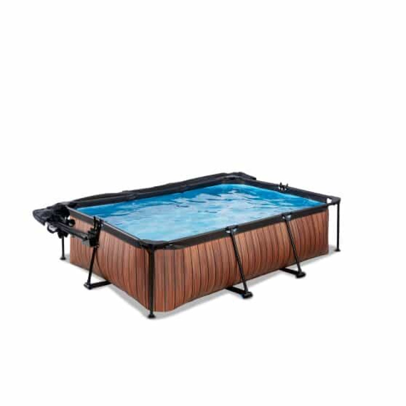 Басейн Exit Wood 220x150х65 см з фільтром-насосом, куполом і тентом