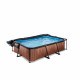 Басейн Exit Wood 220x150х65 см з фільтром-насосом, куполом і тентом