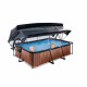 Басейн Exit Wood 220x150х65 см з фільтром-насосом, куполом і тентом