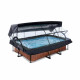 Басейн Exit Wood 220x150х65 см з фільтром-насосом, куполом і тентом