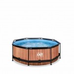 Бассейн Exit Wood 244x76 см с фильтром-насосом