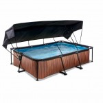 Басейн Exit Wood 300x200х65 см з фільтром-насосом і тентом