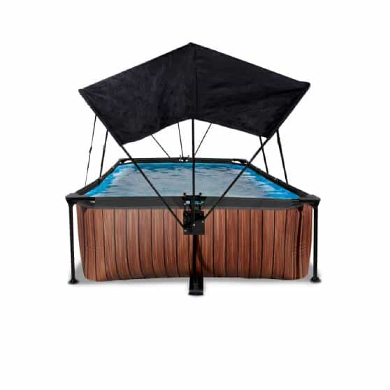 Бассейн Exit Wood 300x200х65 см с фильтром-насосом и тентом