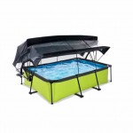 Бассейн Exit Lime 220x150х65 см с фильтром-насосом, куполом и тентом