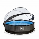 Басейн Exit Black 300x76 см з фільтром-насосом і куполом