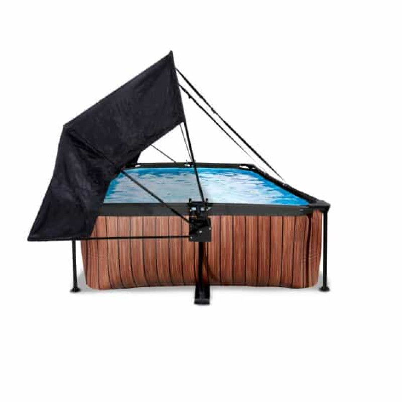 Бассейн Exit Wood 300x200х65 см с фильтром-насосом и тентом
