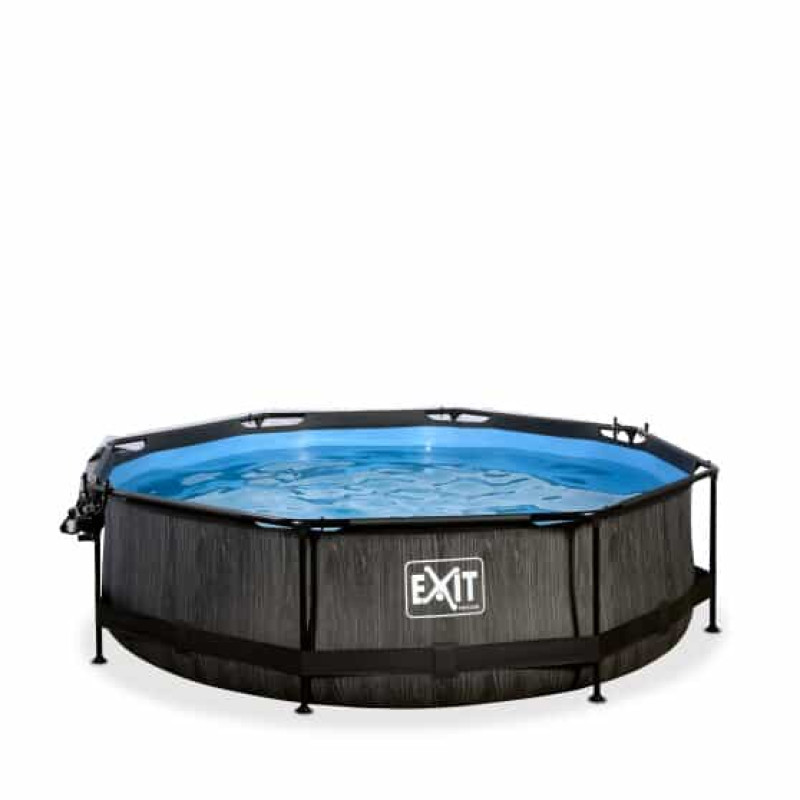 Бассейн Exit Black 300x76 см с фильтром-насосом и куполом