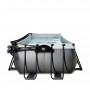 Басейн Exit Black 400x200х122 см з пісочним фільтром-насосом, куполом і драбинкою