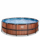 Каркасный бассейн Exit Wood 450x122 см с песочным фильтром-насосом и лестницей
