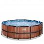 Каркасний басейн Exit Wood 450x122 см з пісочним фільтром-насосом і драбинкою