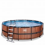 Басейн Exit Wood 450x122 см з пісочним фільтром-насосом і драбинкою