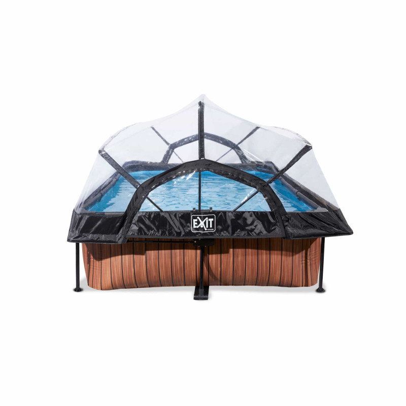Каркасный бассейн Exit Wood 300x200х65 см с картриджным фильтром-насосом и куполом