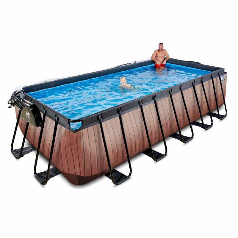 Каркасный бассейн Exit Wood 540x250х122 см с песочным фильтром-насосом, куполом и лестницей