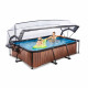 Каркасный бассейн Exit Wood 300x200х65 см с картриджным фильтром-насосом и куполом