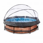 Басейн Exit Wood 300x76 см з фільтром-насосом і куполом