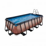 Бассейн Exit Wood 400x200х100 см с песочным фильтром-насосом и лестницей