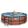 Каркасний басейн Exit Wood 450x122 см з пісочним фільтром-насосом і драбинкою