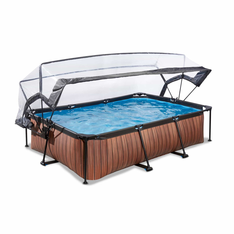 Каркасный бассейн Exit Wood 300x200х65 см с картриджным фильтром-насосом и куполом