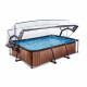 Каркасный бассейн Exit Wood 300x200х65 см с картриджным фильтром-насосом и куполом