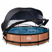 Басейн Exit Wood 360x76 смс фільтром-насосом, куполом і тентом