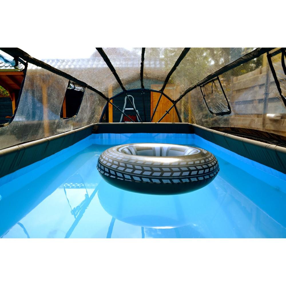 Каркасний басейн Exit Stone 400x200х100 см з фільтром-насосом, куполом і драбинкою
