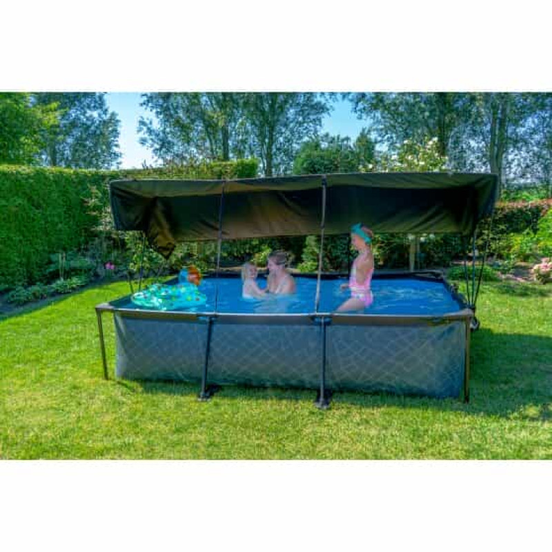 Бассейн Exit Black 300x200х65 см с фильтром-насосом и тентом