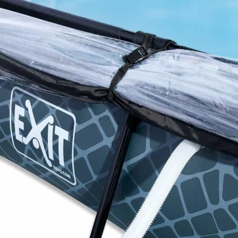 Бассейн Exit Stone 220x150х65 см с фильтром-насосом и куполом