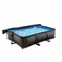 Бассейн Exit Black 300x200х65 см с фильтром-насосом и тентом